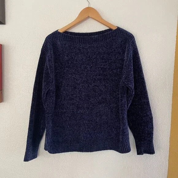 Fall Item: Tommy Bahama Women’s Chenille Sweater in Navy Blue, Size S - Picture 2 of 3